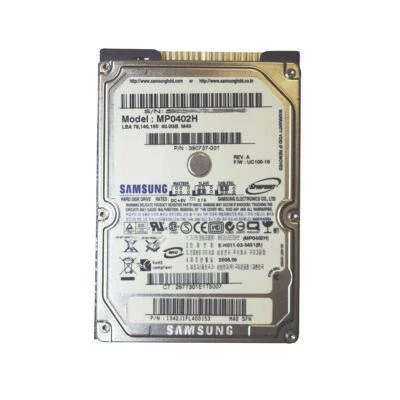HP BC1500 40GB 2.5 5400RPM Hard Drive - 390737-001 - Image 1 of 3