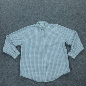 Eddie Bauer Hemd Herren Large weiß blau grün kariert langarm Knopfleiste - Bild 1 von 17