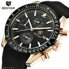 Benyar 5140 Luxury Watches Chronograph Date Men Quartz Wrist Watch Rubber Strap