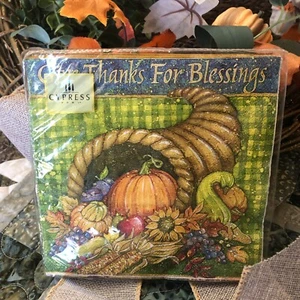 NEW Cypress Thanksgiving  Beverage Napkins 13" 3-Ply 16 Fall Napkins - Picture 1 of 9