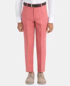 Lauren Ralph Lauren Straight Leg Linen Dress Pants Big Boys 14R Red Belt Loops - Picture 1 of 17