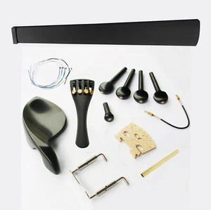 3/4 Violine Ebenholz Passform Griffbrett Kinnrest Stifte Kohlefaser Saitenhalter Tuner - Bild 1 von 1