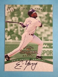 1997 Donruss Signature Auto Millennium Marks Eric Young Rockies 254/1000 ⚾ - Picture 1 of 2