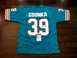 LARRY CSONKA SBC MIAMI DOLPHINS HOF SIGNED AUTO DOLPHINS FOOTBALL JERSEY JSA 2 - Picture 1 of 4