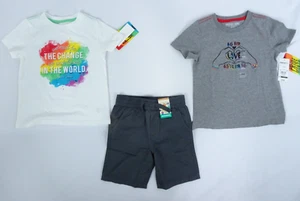 Girls Lot 3 Topsville Garanimals Short Sleeve Graphic T-Shirts Shorts Set 4T-5T - Picture 1 of 5