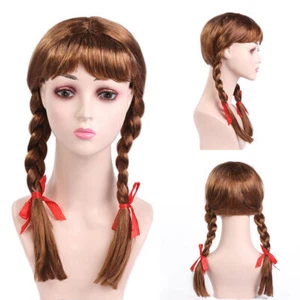 The Conjuring Doll Annabelle Long Wig Halloween Daily Brown Cosplay Party Hair - Picture 1 of 6