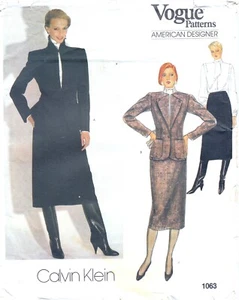Vogue 1063 80s Calvin Klein pattern size 14 jacket skirt blouse uncut - Picture 1 of 2