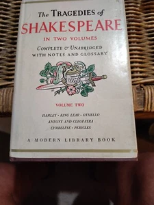 The Tragedies of Shakespeare Complete & Unabridged(Vol. 2)Vtg The Modern Libr NY - Picture 1 of 5