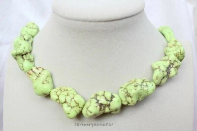 Collar Turquesa Natural Grueso Piedras Preciosas Barra Joyería 18 pulgadas Elegante Lo último Foto 1 de 4