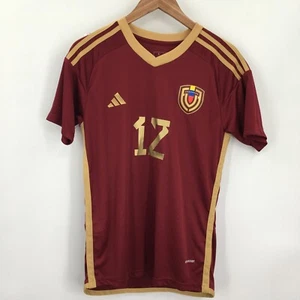Kelly Venezuela 2024-2025 Soccer Jersey Men's Small Maroon Adidas Slim Fit - Picture 1 of 8