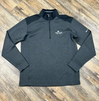 Nike Golf Tour Performance Pullover 1/4 Zip Jacket Men's M Black Gray Oak Creek - Image 1 of 4
