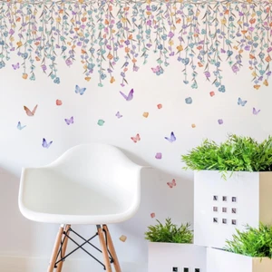 Pastoral Style Flower Wall Stickers for Living Room Bedroom Background Wallpaper - Picture 1 of 6