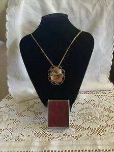 Vintage Bark Painting Brooch/Necklace-in Original Box - Picture 1 of 7