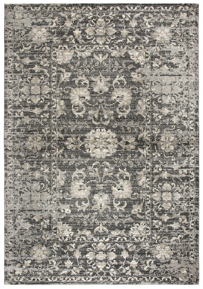 Rizzy Rugs Gray Transitional Casual Faded Distressed Area Rug Floral PN6986 - Image 1 of 4