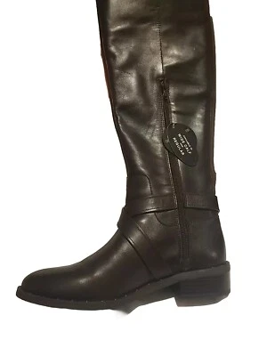 INC International Concepts 女式 Fadoral 皮革棕色及膝靴 US 7 M — 第 1/4 张图片