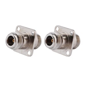 2 Stück N Buchse zu N Buchse 4 Loch Flanschmontage Kupfer HF Anschluss Adapter - Picture 1 of 4