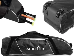 Rolling Baseball Bag - Wheeled Baseball Bat Bag for Baseball, Tball, Softball Eq - Picture 1 of 10