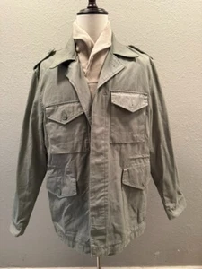 Hammacher Schlemmer EUC Coat Womens XL 100% Heavy Cotton Green Button Front NWOT - Picture 1 of 10