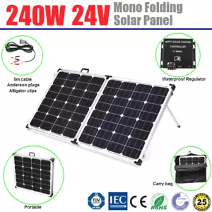 24V 240W Mono Folding Solar Panel Portable 36V PV Module 12V 24V Battery Charger - Picture 1 of 4