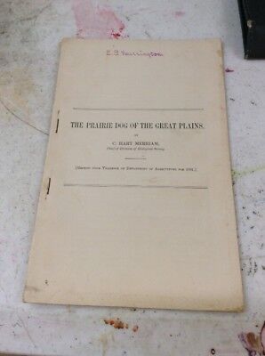 US DEPARTMENT OF AGRICULTURE FARMERS BULLETIN Prairie Dog Of Great Plains 1901 • 9.99$