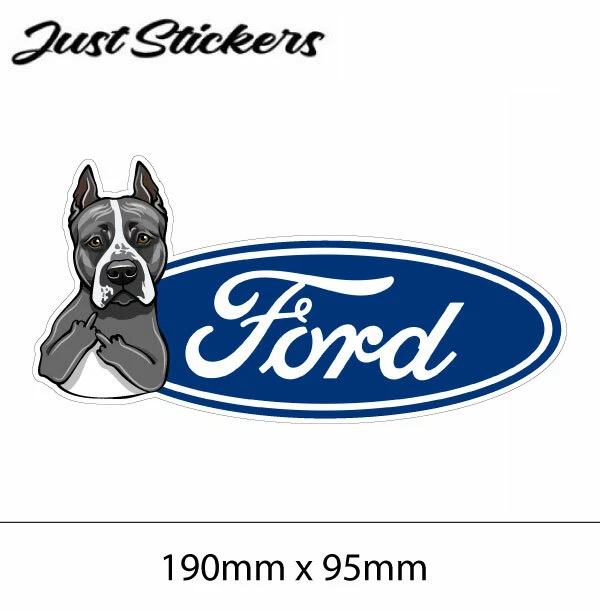 Funny Ford sticker decal with Pitbull rude finger --4x4, 4WD laptop, skateboard, - Image 1 of 1