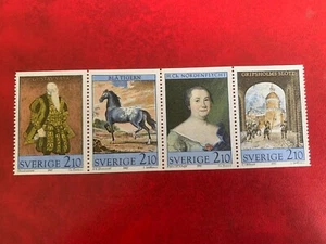 SWEDEN 1987 MNH BOOKLET PANE ART ROYAL CASTLE GRIPSHOLM BLUE TIGER CHARLES XI - Picture 1 of 1