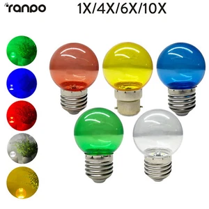 Led Bulb Colorful Translucent Shell Lamp E27 Blue Decorative Color Room B22 110V - Picture 1 of 19
