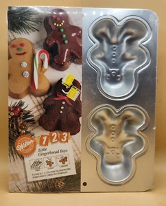 Vtg 1992 Wilton 4 Little Gingerbread Boys Cake Pan Baking Molds 2105-9473 NEW - Picture 1 of 9