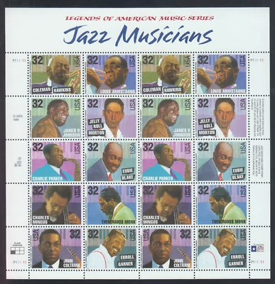 20 VF NH US Sheets #2983-2992 - Jazz Musicians - Image 1 of 3