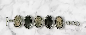 Mata Ortiz Pottery Shards Sterling Silver Agustin Torres Beltran Bracelet Green - Picture 1 of 20