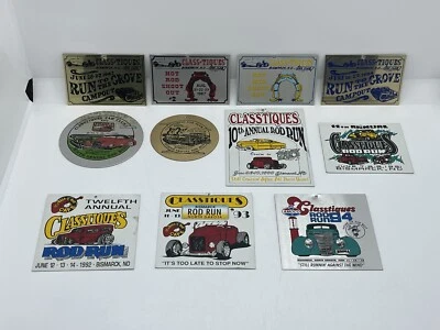 Lot of 11 Classtiques Car Club Rod Run To The Grove Dash Plaques 1982 - 1994 - Image 1 of 4