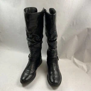 Bare Traps Mid Calf Black Boots Woman’s Size 7.5 Full Zipper Non Slip 16 “ Tall - Picture 1 of 9