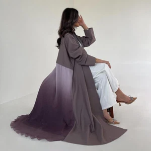 Muslimische Frauen Maxikleid Dubai Kaftan offen Kimono Abaya islamisch lange Robe Türkei - Bild 1 von 57