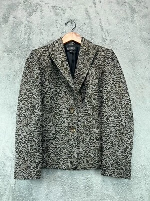 Blazer Chaqueta Traje Kasper Jacquard Mujer 6 Negro Dorado Mezcla Lana Trabajo Damas Foto 1 de 4