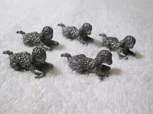 Vintage 1980's Pewter Figurine Lot 5 Baby Lambs Sheep - Picture 1 of 4