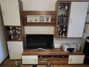 Wohnwand Nußbaumholz 4-teilig - Bild 1 von 1