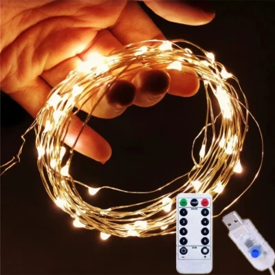 Battery/USB Plug In Fairy String Light Micro Rice Wire Copper Wedding Party Xmas - Image 1 of 4