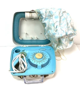 Vintage 60s Aqua Blue Hair Nail Dryer Westinghouse Bonnet Buffer Portable Works - Picture 1 of 14