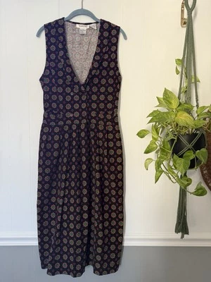 Vestido Jersey Plisado Pana Terciopelo Talbots Vintage Años 90 Mandala Color Paisley Foto 1 de 4