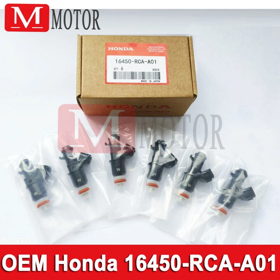 6X INYECTORES DE COMBUSTIBLE ORIGINALES OEM 16450-RCA-A01 PARA HONDA ACURA MDX TL Accord Pilot Foto 1 de 4