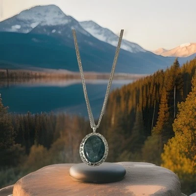 Brighton Aquamarine Oval Convertible Locket Necklace NWT List $168 Rare Find! - Image 1 of 4