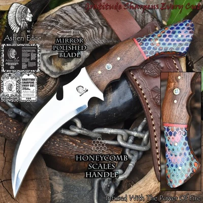 Ashen Edge Hot Item Karambit Knife ATS-34 Steel Mixed Material Hunter Unique - Image 1 of 4