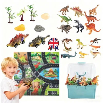Large case of Dinosaurs Plastic Animals 26 pcs Kit T Rex Stegosaurus New Toys - Image 1 of 4
