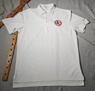 Peter Millar Shirt Mens Large White St Louis Cardinals Budwieser Stretch Polo - Image 1 of 4