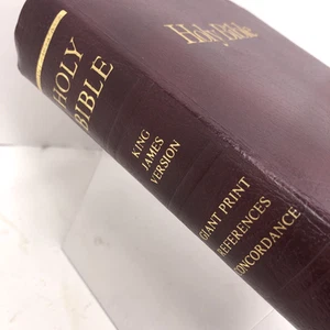 Holy Bible King James Giant Print Reference Concordance Nelson 833 BG Burgundy - Foto 1 di 15