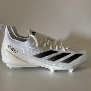 adidas Men’s Size 13 ADIZERO ELECTRIC+ FOOTBALL CLEATS White/Black IH7451 - Picture 1 of 9