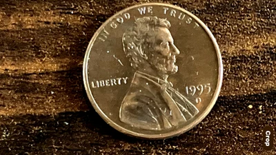 1995 D Penny Extra Letters by Designers Initials VDB - Image 1 of 4