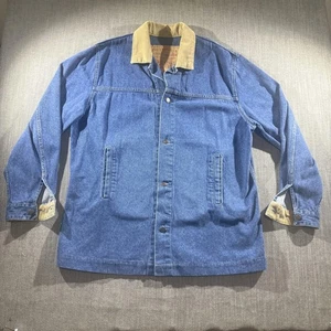 Chaqueta de Colección Levis Denim Granero Tareas Para Hombres XL Azul Tostado Cuello Pana EE. UU. 90s - Imagen 1 de 7