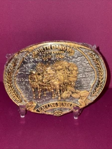 North Dakota Centennial 1989 Gürtelschnalle AAA Hauling Konvolut - Bild 1 von 4