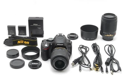 [S/C6551] Nikon D5100 16.2MP DSLR-Kamera mit 18-55mm & 55-300mm Doppelobjekti... - Bild 1 von 4